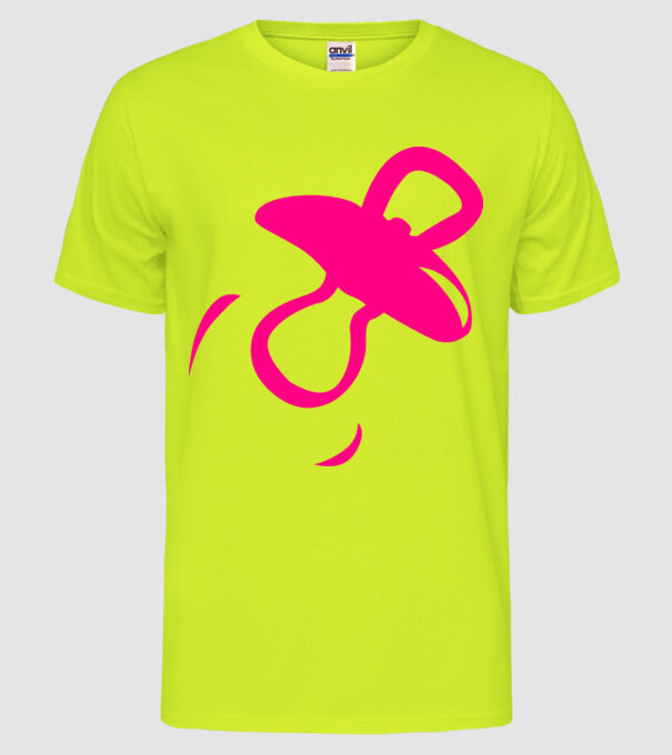 Suzetă model galben neon pe tricou