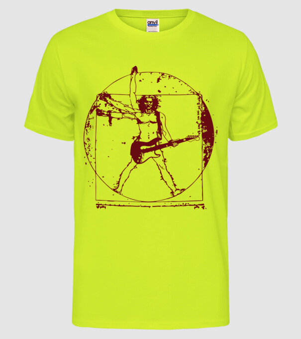 Davinci guitar model galben neon pe tricou