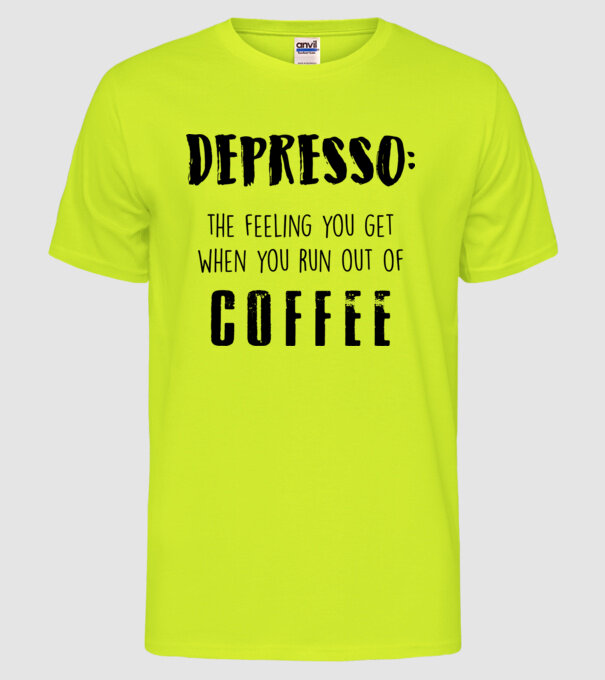 Depresso model galben neon pe tricou