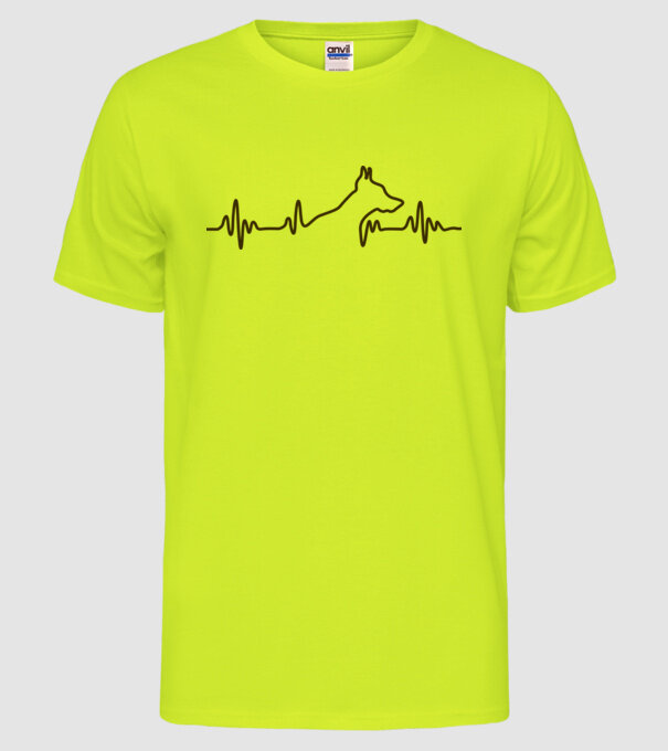 Dobberman model galben neon pe tricou