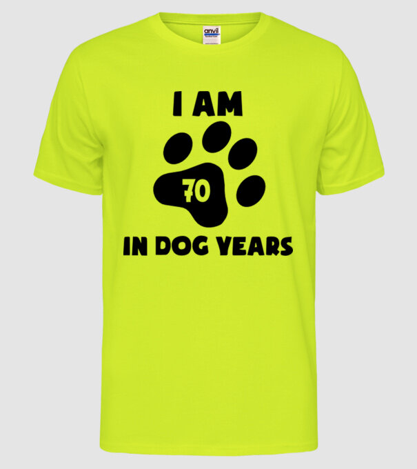 Dog year - 70 model galben neon pe tricou