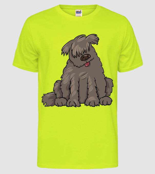 Dog silhouette model galben neon pe tricou
