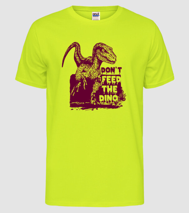 Dont feed the dino model galben neon pe tricou