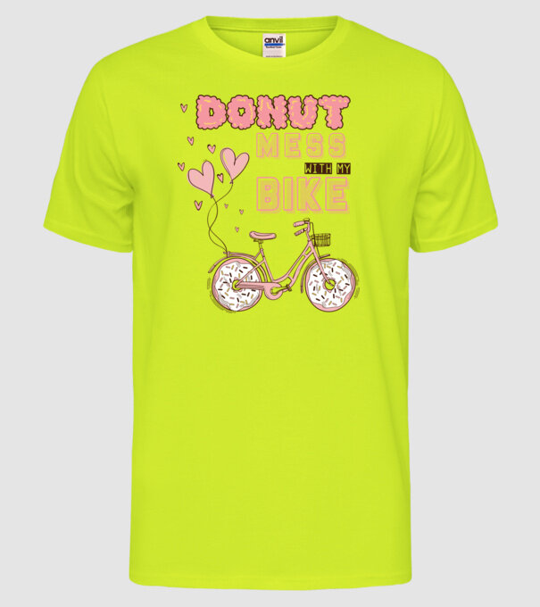 Donut mess with my bike model galben neon pe tricou