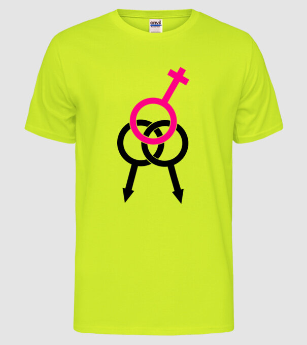 plăcere dublă model galben neon pe tricou