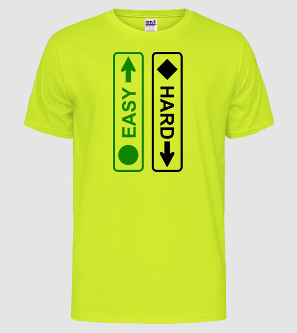 Easy - Hard model galben neon pe tricou