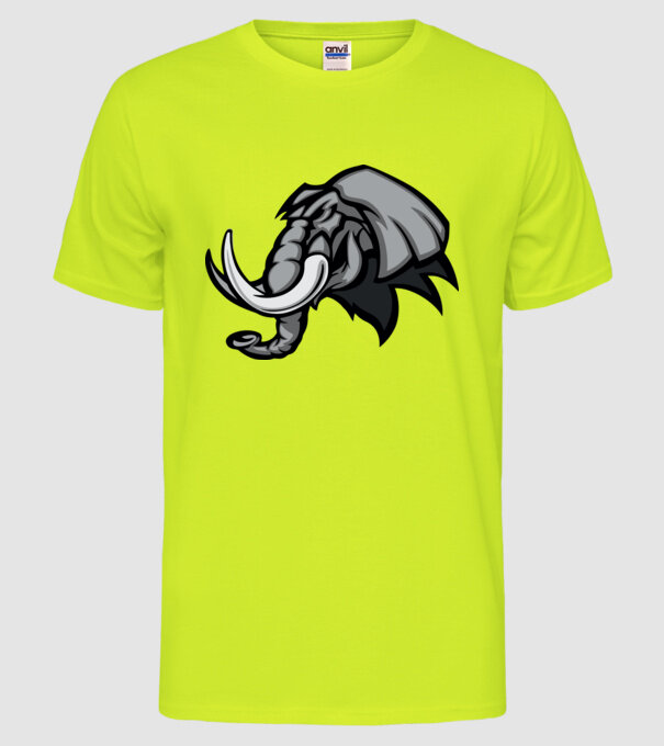 Elephant model galben neon pe tricou