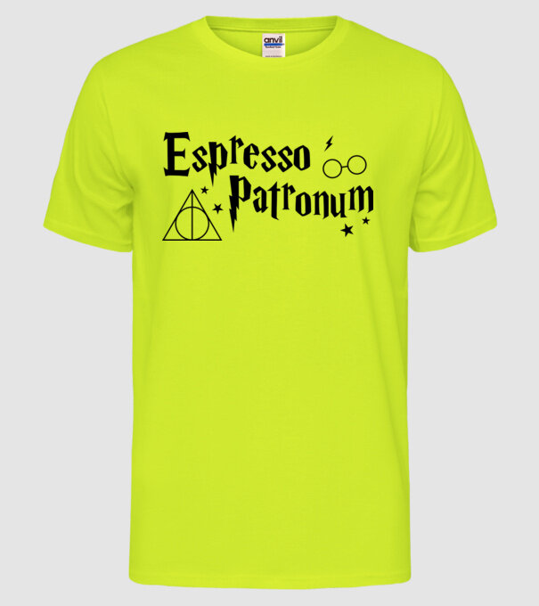 Espresso patronum model galben neon pe tricou