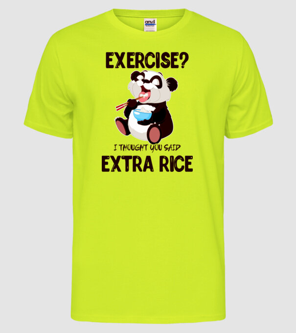 Exercise panda model galben neon pe tricou