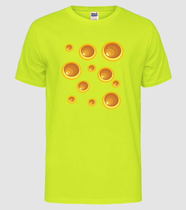 Cașcaval carnaval model galben neon pe tricou
