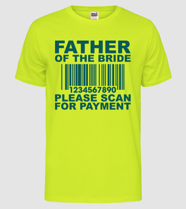 Father of the bride model galben neon pe tricou