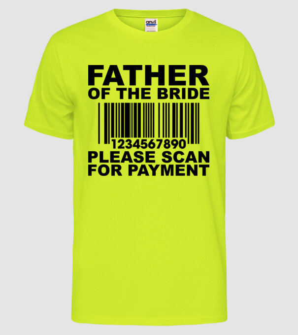Father of the bride model galben neon pe tricou