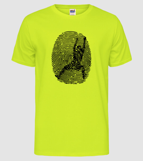 fingerprint model galben neon pe tricou