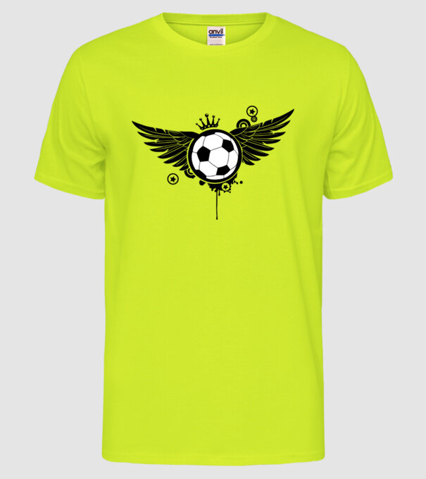Aripă fotbal model galben neon pe tricou