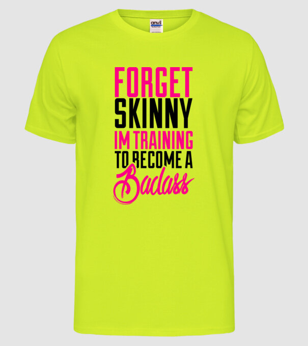 Forget Skinny model galben neon pe tricou