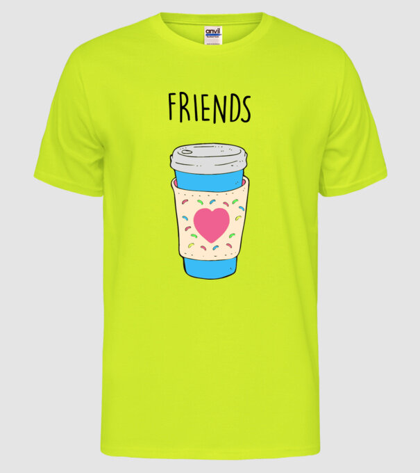 Friends model galben neon pe tricou
