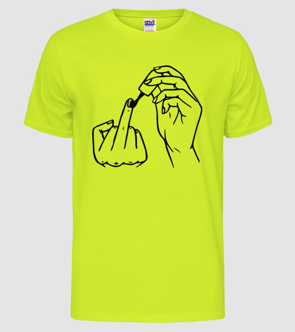 Nail polish Fuck U model galben neon pe tricou