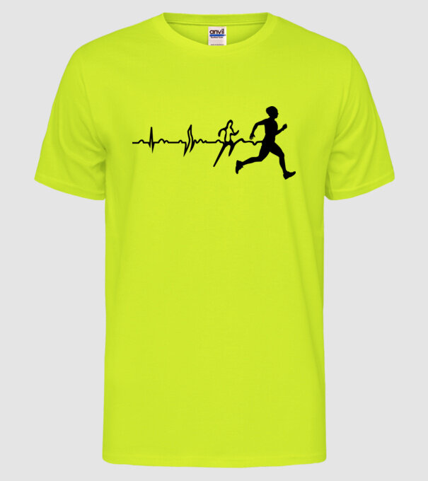 bărbat alergător ecg model galben neon pe tricou