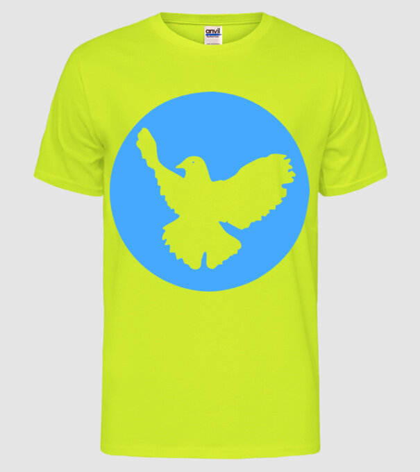 Porumbel model galben neon pe tricou