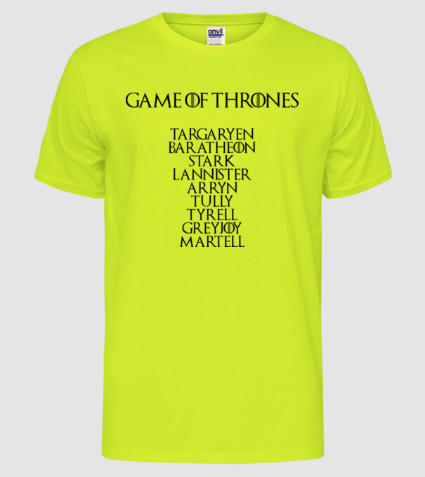 Game of Thrones model galben neon pe tricou