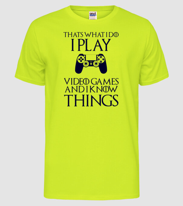 Gaming of Thrones model galben neon pe tricou