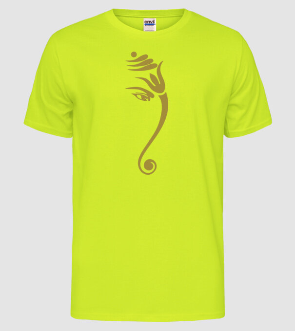 ganesha model galben neon pe tricou