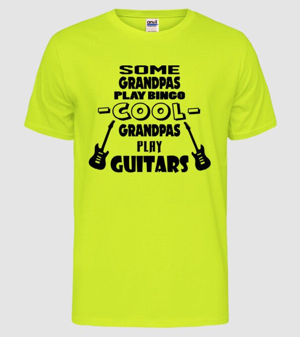 Bunic chitarist model galben neon pe tricou