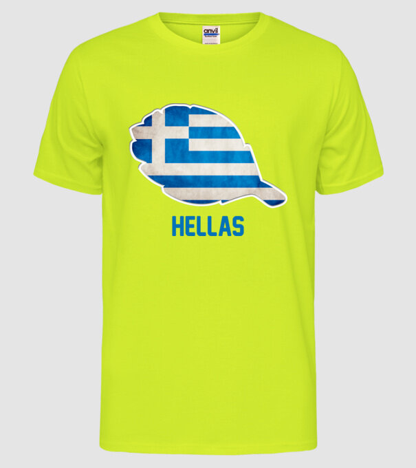 Steag grecesc model galben neon pe tricou