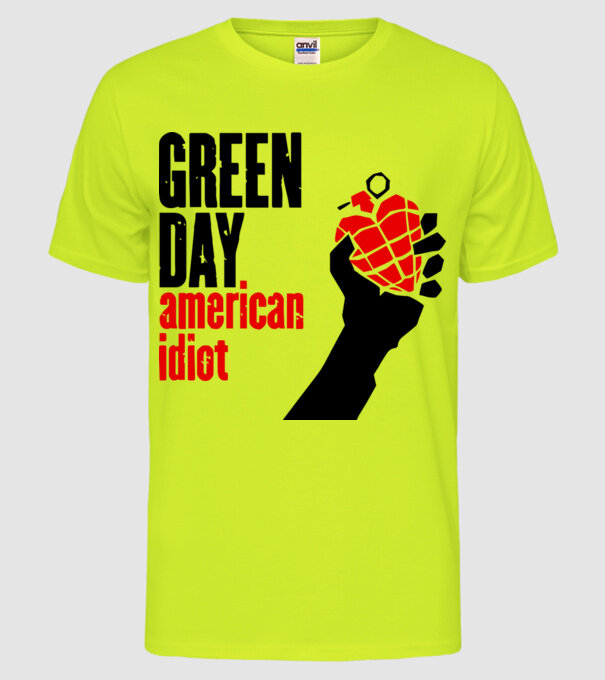 Greenday model galben neon pe tricou