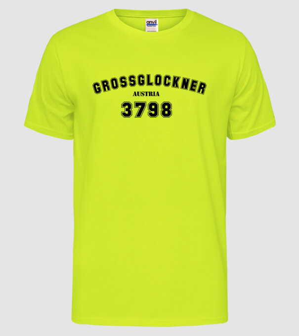 Grossglockner model galben neon pe tricou