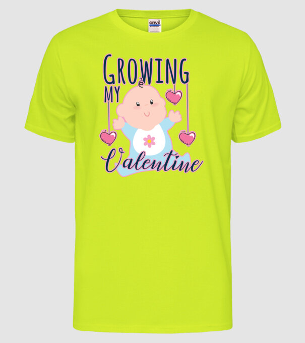 Growing my Valentine model galben neon pe tricou