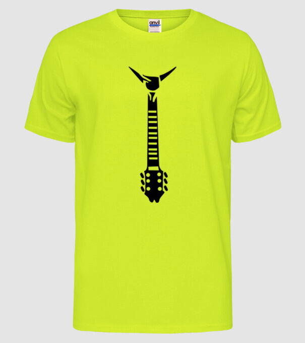 Guitar Tie model galben neon pe tricou