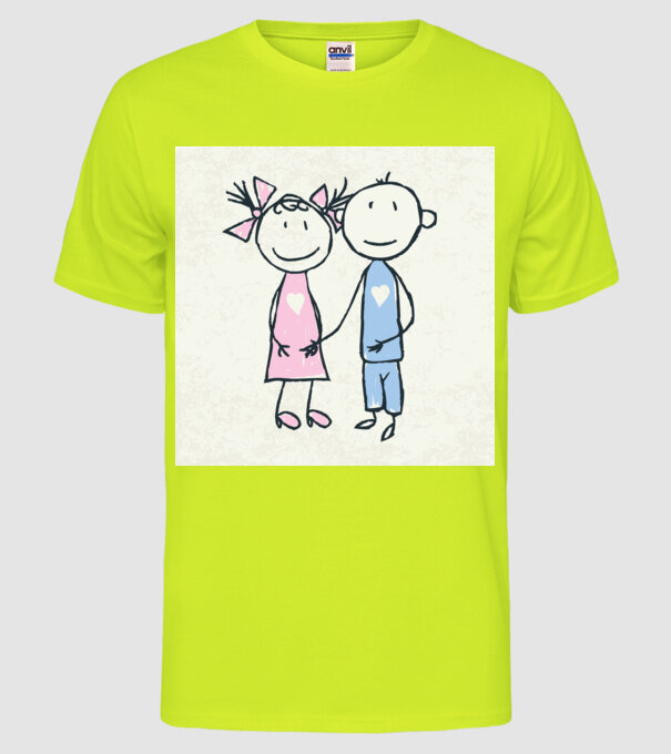 dragoste de copii model galben neon pe tricou