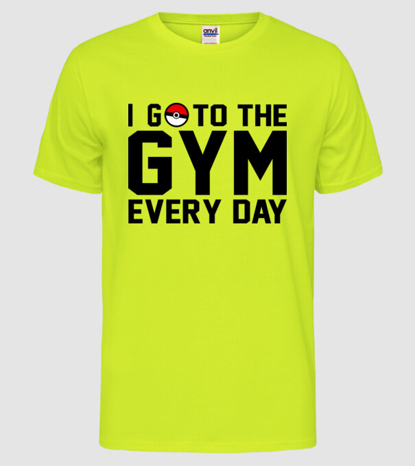Gym every day model galben neon pe tricou