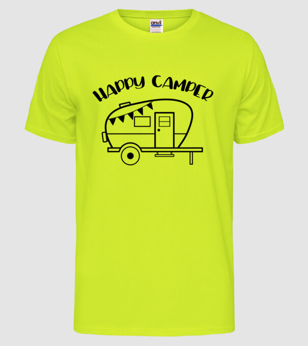 Happy camper model galben neon pe tricou
