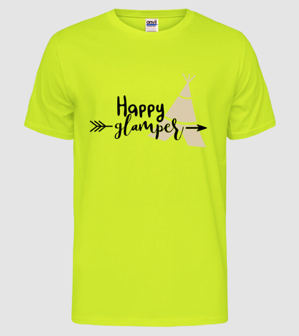 Happy glamper model galben neon pe tricou