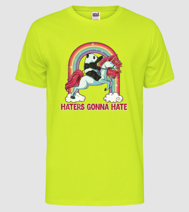 HATERS GONNA HATE model galben neon pe tricou