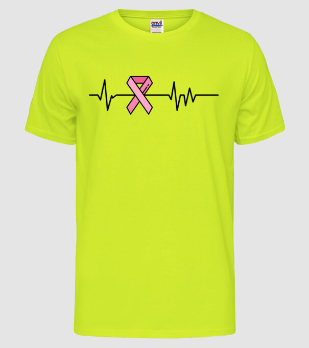 Heartbeat faith model galben neon pe tricou