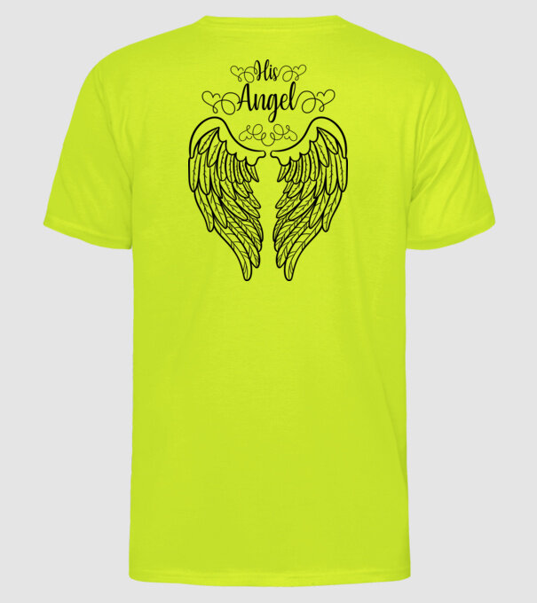 His Angel model galben neon pe tricou