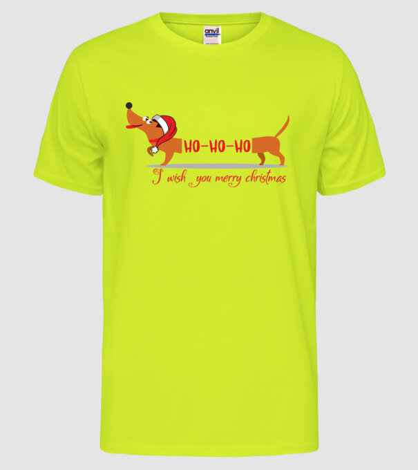 HoHoHo model galben neon pe tricou