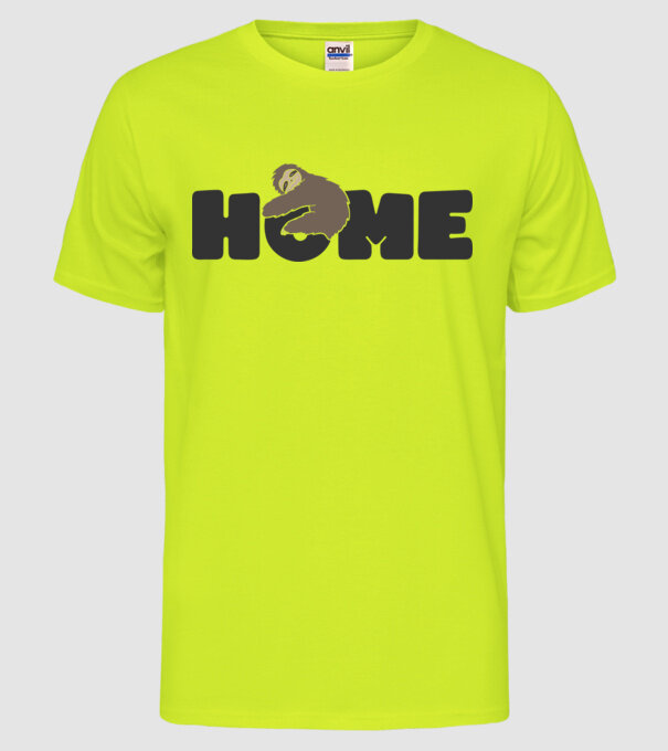 Home Sloth model galben neon pe tricou