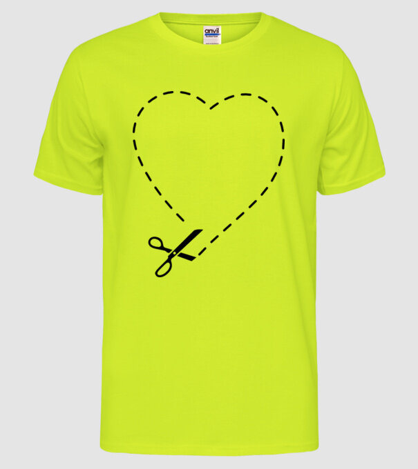 How to cut a Heart model galben neon pe tricou