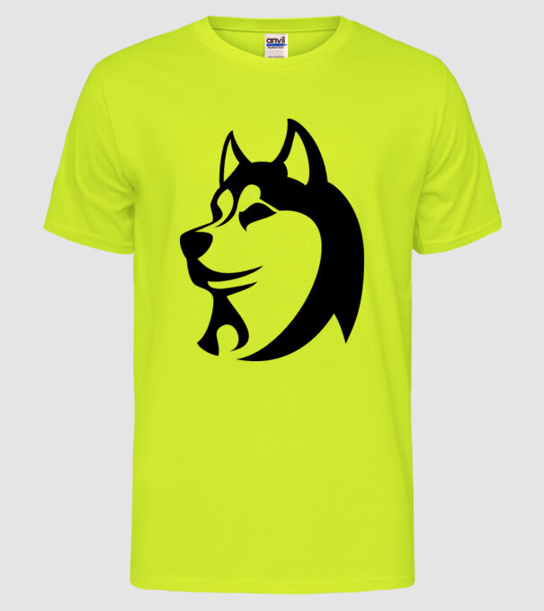 Husky model galben neon pe tricou