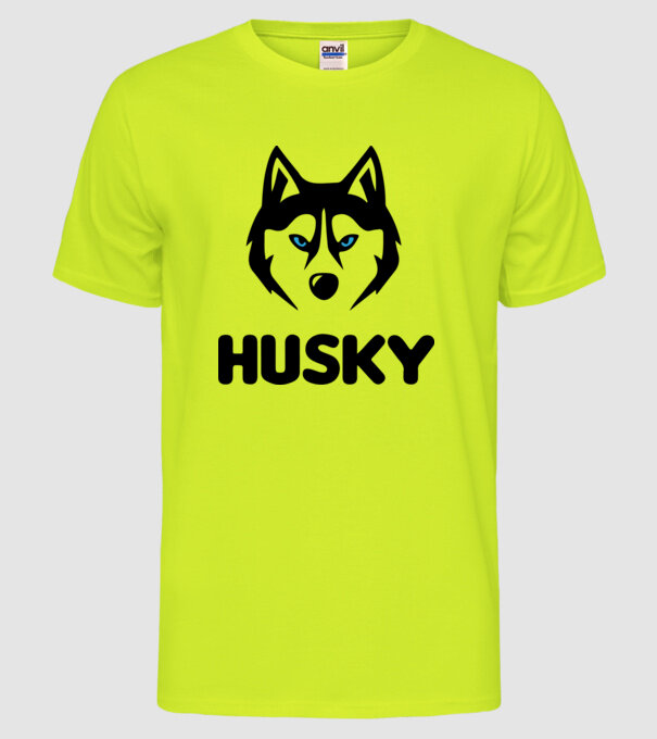 Husky băiat model galben neon pe tricou