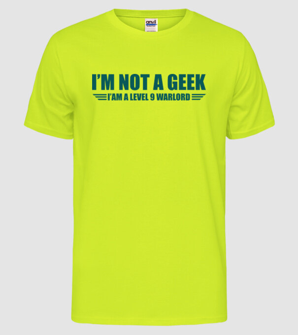 'I''m not a geek' model galben neon pe tricou