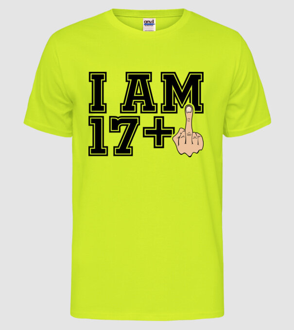 Funny Birthday I am 18 model galben neon pe tricou