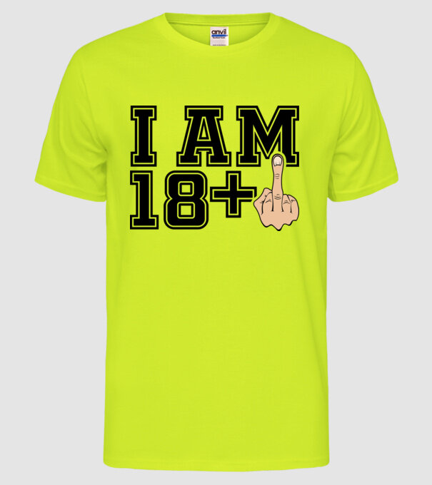 Funny Birthday I am 19 model galben neon pe tricou