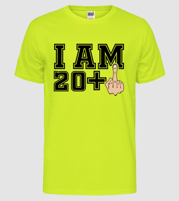 Funny Birthday I am 21 model galben neon pe tricou