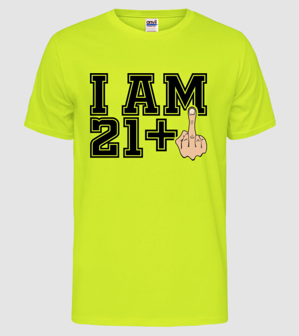 Funny Birthday I am 22 model galben neon pe tricou