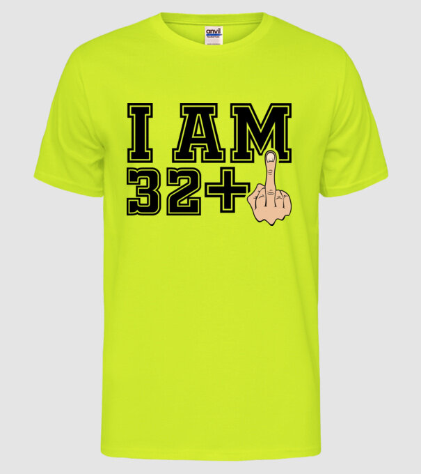 Funny Birthday I am 33 model galben neon pe tricou